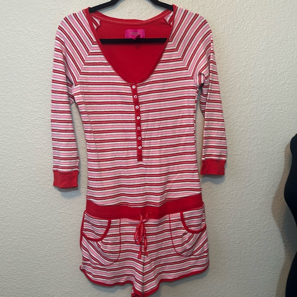 Victorias Secret Red striped Romper